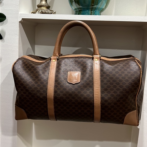 Handbags - Authentic Vintage Celine Macadam Boston Style Travel Bag Large